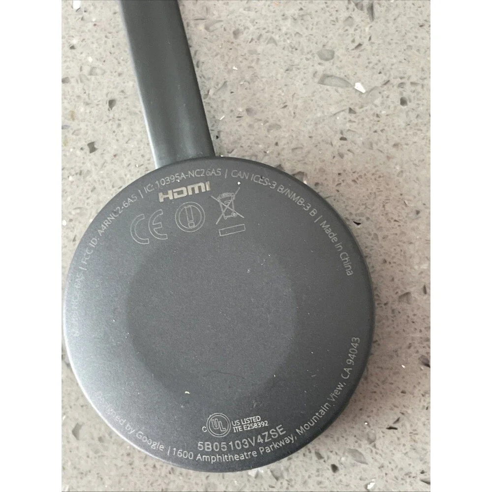 Google Chromecast 2nd Generation Black Portable HDMI Streaming Media Player